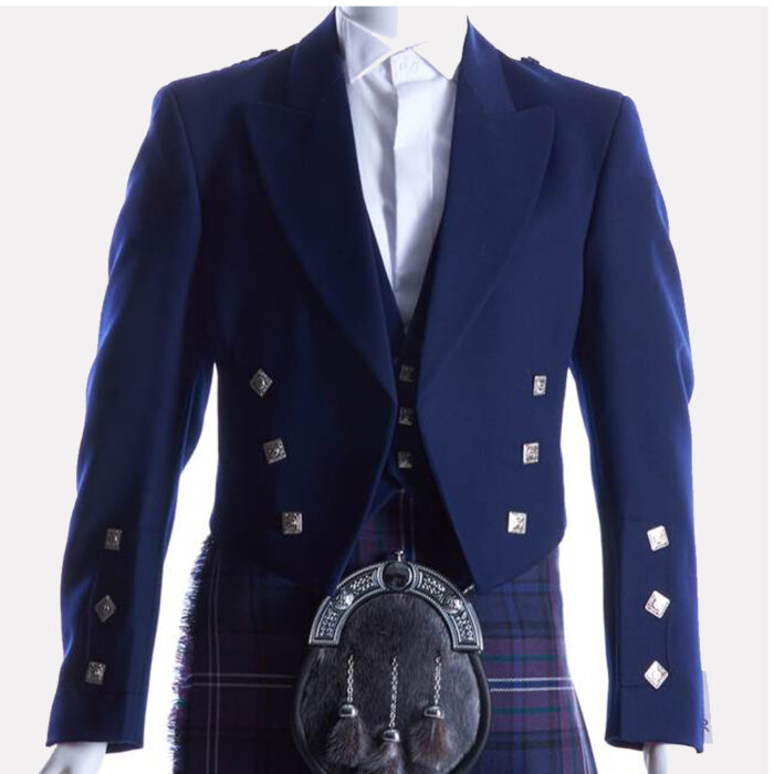 Royal Blue Prince Charlie Jacket With Vest