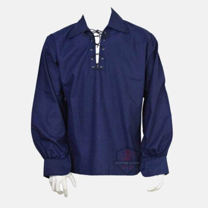jacobite-ghillie-kilt-shirt-navy-blue