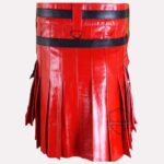 Black Red Leather Kilt Men - Image 2