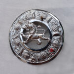 Lion Rampant Kilt Fly Plaid Brooch