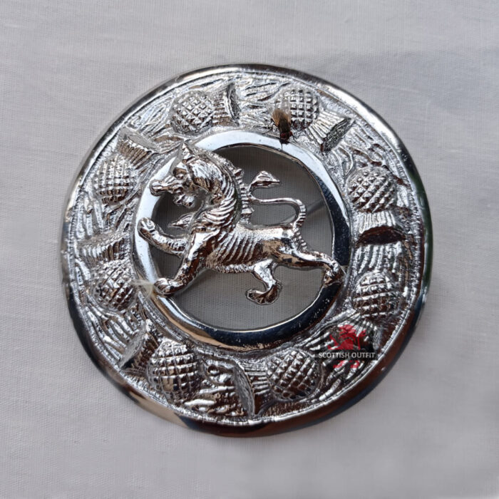 Lion Rampant Kilt Fly Plaid Brooch