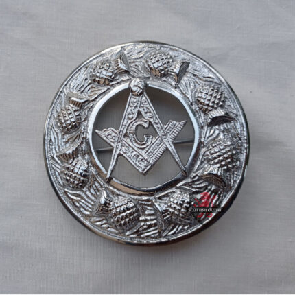 Masonic Kilt Fly Plaid Brooch