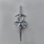 shamrock silver kilt pin