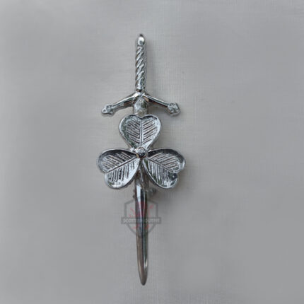 shamrock silver kilt pin