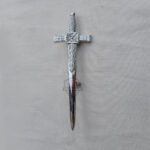 silver chrome celtic cross kilt pin