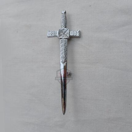 silver chrome celtic cross kilt pin