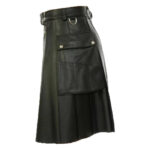 adjustable-mens-black-leather-kilt-side