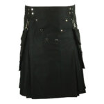 black-cotton-utility-kilt-for-men