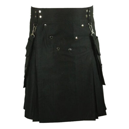 black-cotton-utility-kilt-for-men