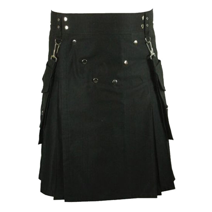black-cotton-utility-kilt-for-men black-cotton-utility-kilt-for-men