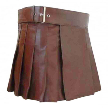 brown-mini-leather-kilt