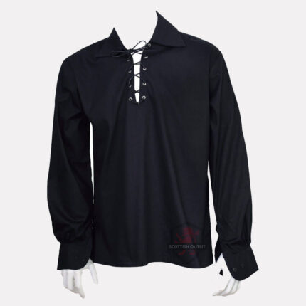 jacobite-ghillie-kilt-shirt-black