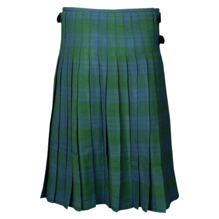 Blue Green Montgomery Ancient Tartan Kilt with classic blue and green Scottish plaid pattern, traditional pleated Highland design, and authentic craftsmanship.